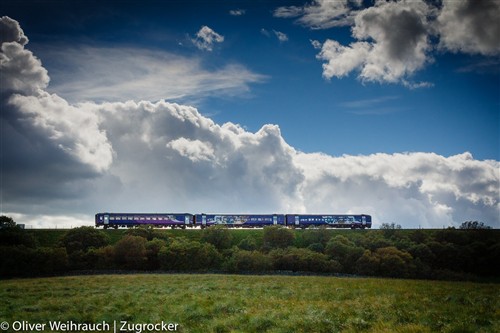 a photo of a train going over settle and carlisle railway