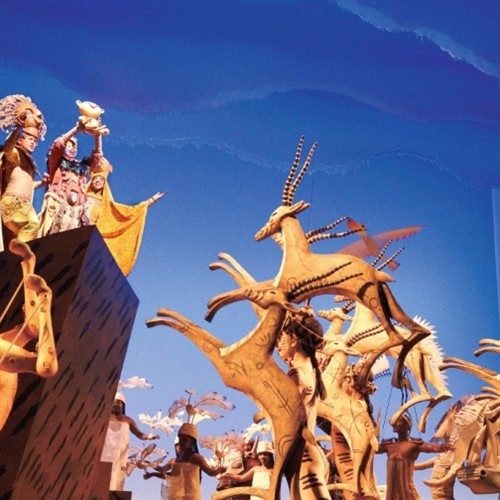 a photo of lion king performing 